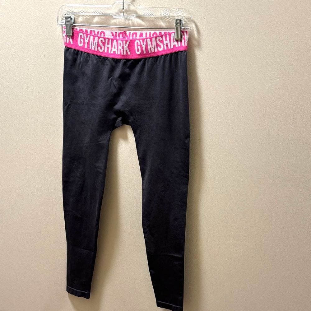 Gymshark Women leggings high-rise pink elastic waistband Small Grey Seamless